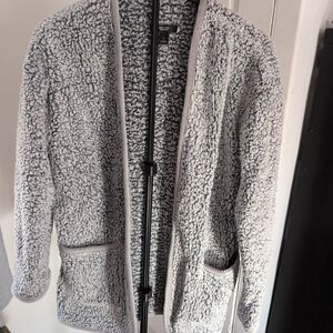 Cozy Gray Sherpa Cardigan